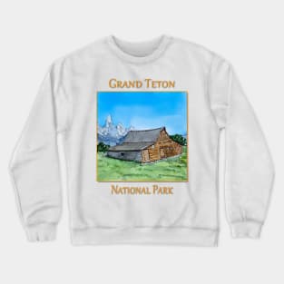 Morrman Row barn in Grand Teton National Park Crewneck Sweatshirt